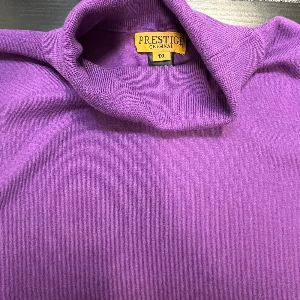 PRESTIGE ORIGINAL Purple Knit Turtleneck Sweater – 4XL